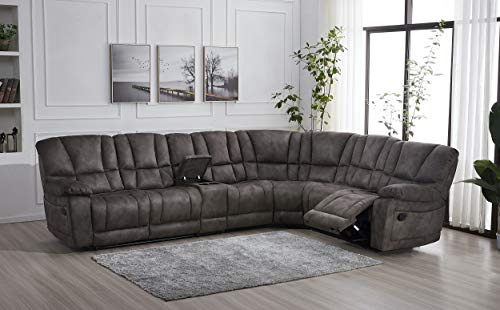 betsy furniture large microfiber reclining sectional living room sofa