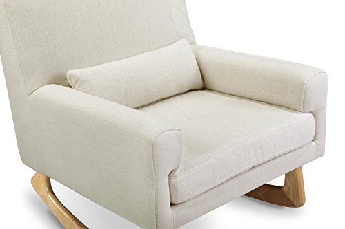 nursery works sleepytime rocker with light legs in oatmeal linen