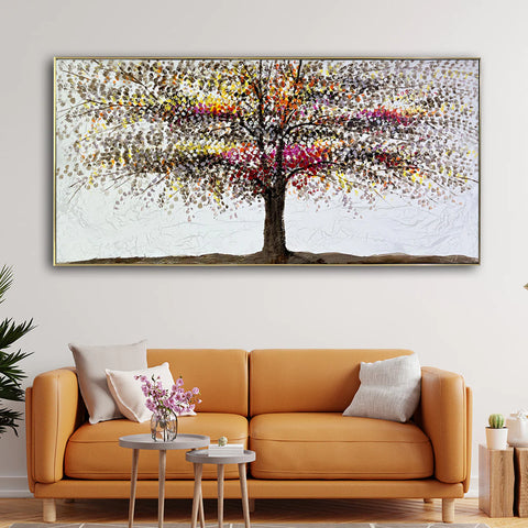 A Beautiful Autumn Evening 100% Hand Painted Wall Painting