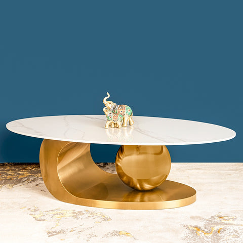 Amara Gold Base Round Accent Table