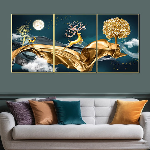 Antwerp Framed Canvas Print - Set of 3