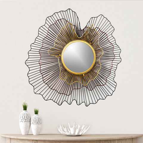 Asymmetric Wired Design Decorative Mirror