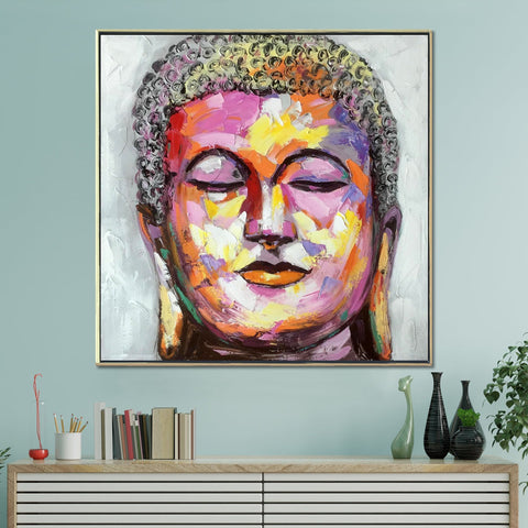 Buddha in Paradise 100% Hand Painted Wall Painting