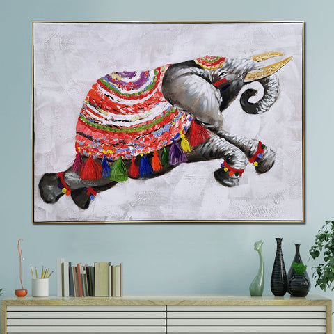 Ecstasy Elephant Hand painted Wall Painting