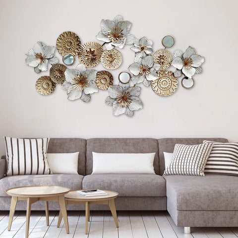 Enchantingly Entwined Floral Metal Wall Art Panel