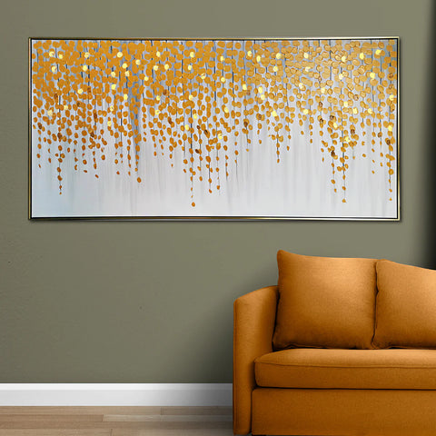 Golden Blossom 100% Hand Painted Wall Painting