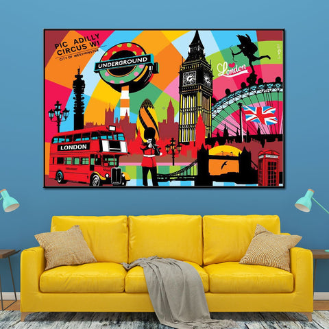 Hello London Framed Canvas Print