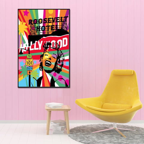 LA Vibe Framed Canvas Wall Print