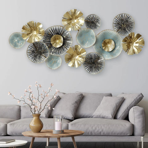 Mai Contemporary Styled Metal Wall Art Gold Foil Work