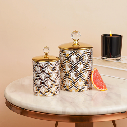 Ombré Patterned Storage & Decorative Jar - Set of 2