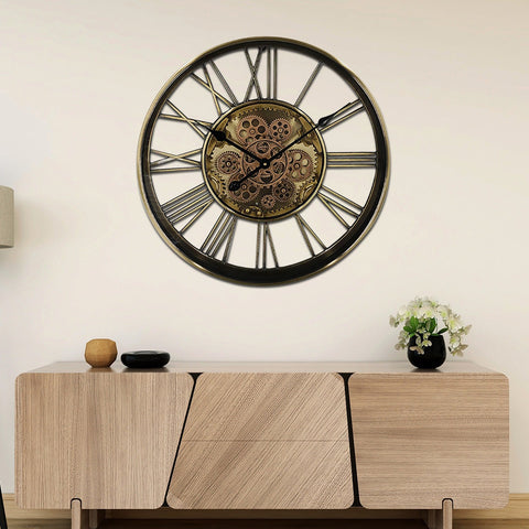 Opulence TickTock Wall Clock With Moving Gear Mechanism