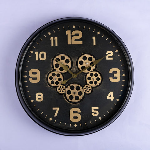 Roman Gear Wall Clock With Moving Gear Mechanism