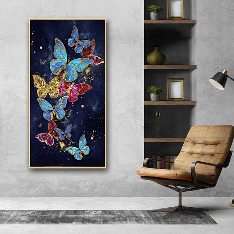 The Dance of Butterflies Framed Canvas Painting Art