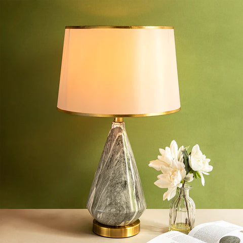 The Grey Quartz Marble Decorative Ceramic Table Lamp