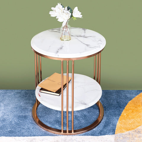 The Mystique Tube Double Decker Accent Side Table