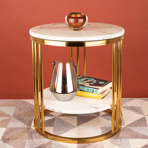 The Mystique Tube Double Decker Accent Side Table