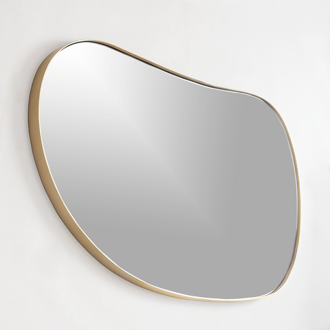 The Pebble Shaped Golden Edge Decorative Mirror