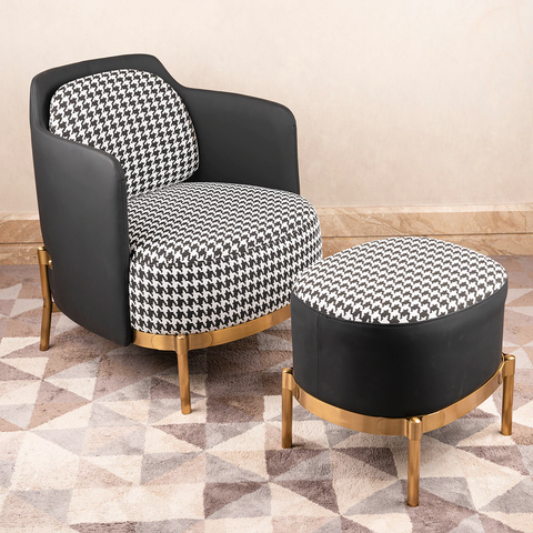 The Scottish Plaid Accent Lounge Chair & Ottoman Set