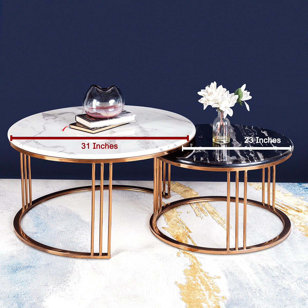 rose gold nesting tables