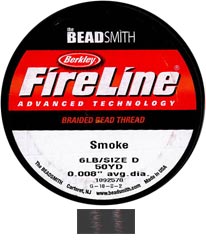 FireLine Braided Bead Thread - Smoke Grey 6lb Size D (0.008 inch)