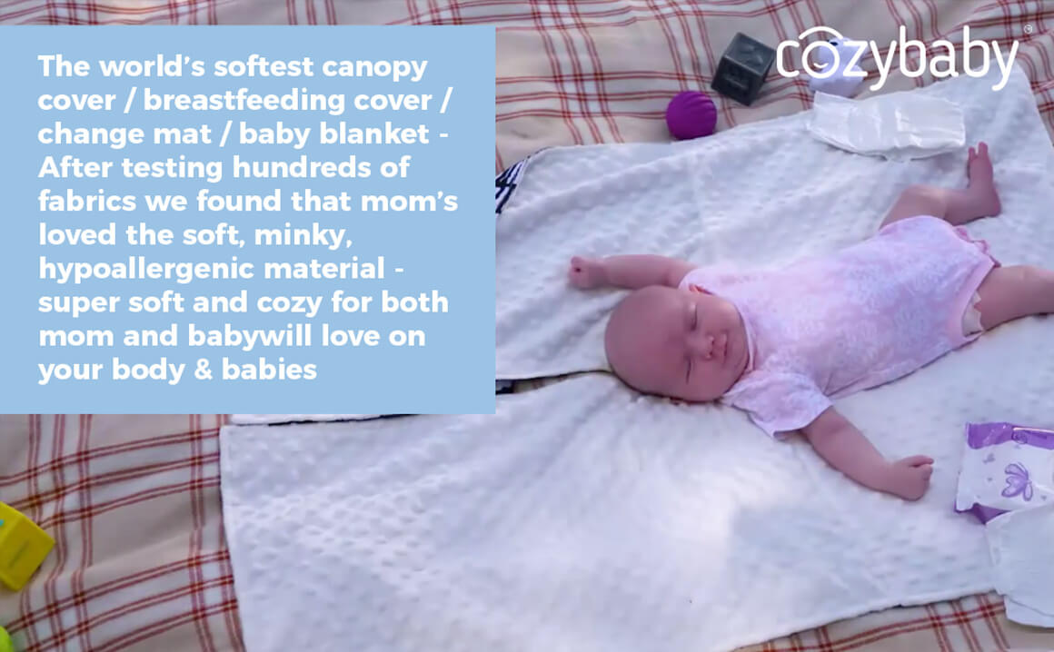 The World’s Softest CozyBaby 4-in-1 Carseat Canopy & Nursing Cover. 4 Uses – Baby Car Seat & Stroller Cover, Nursing Cover Breastfeeding Scarf, Baby Change Mat & Ultra-Soft Baby Blanket