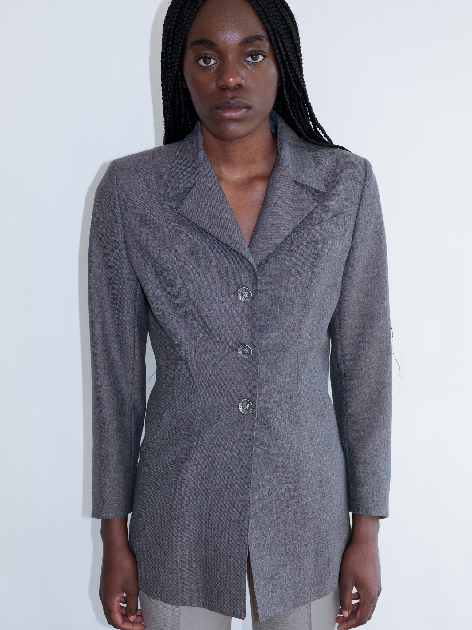 Balenciaga Singlebreasted Tweed Jacket in Black  Lyst