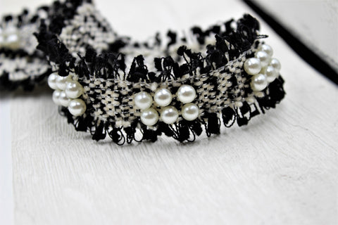 Looped Edge Braid With Pearl Cluster 30mm 7428