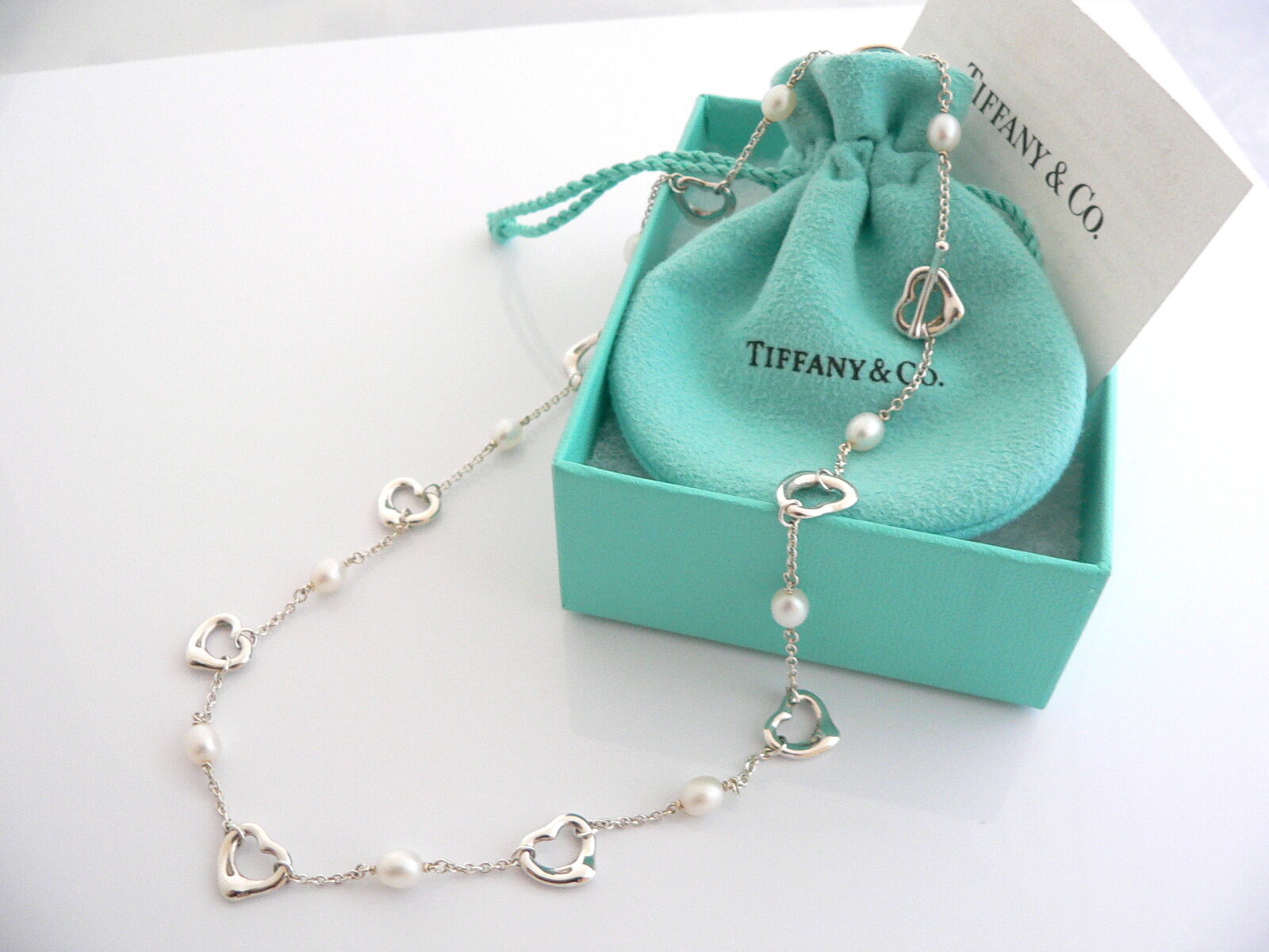 tiffany heart and pearl necklace