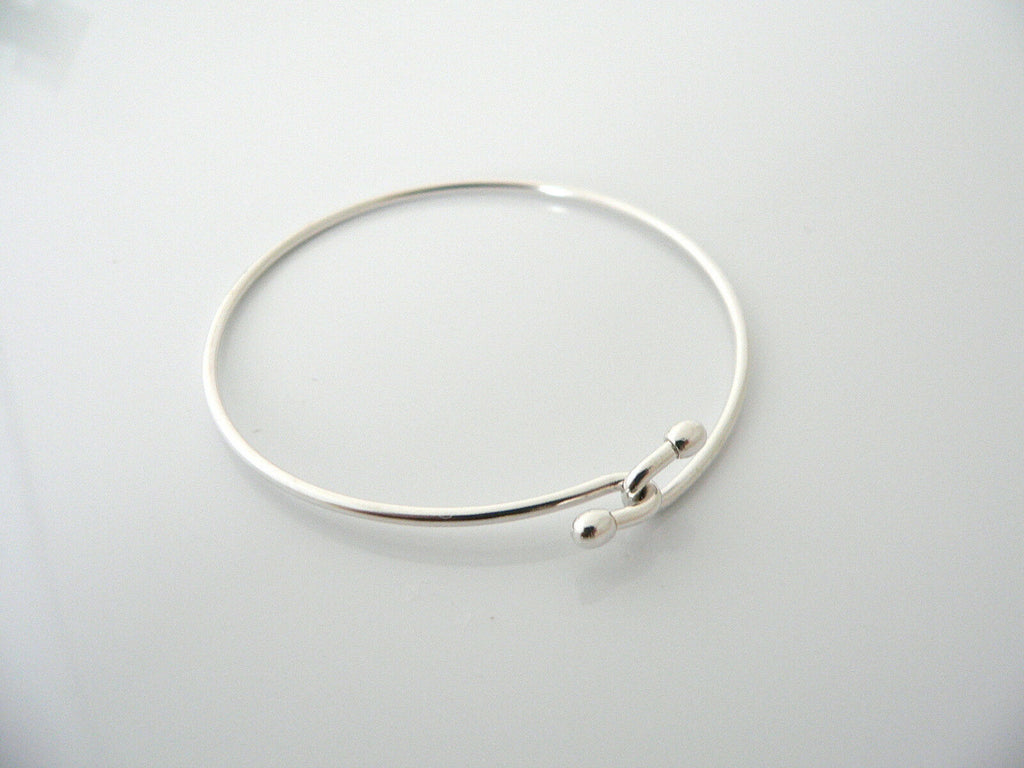 Tiffany & Co Silver Love Knot Hook Bangle Bracelet Infinity