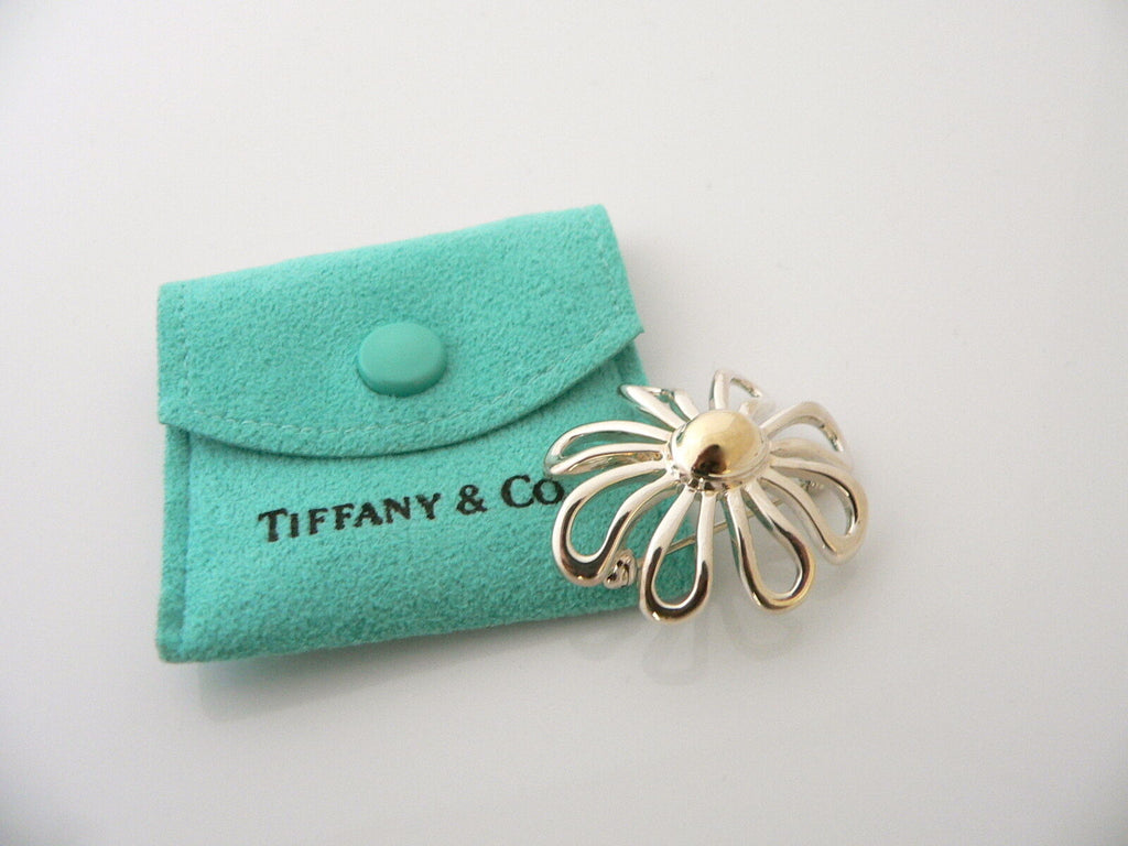 Tiffany & Co Silver 18K Gold Large Picasso Daisy Flower Brooch Pin ...