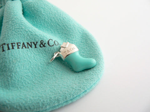 Tiffany & Co.® shopping bag charm in sterling silver with enamel