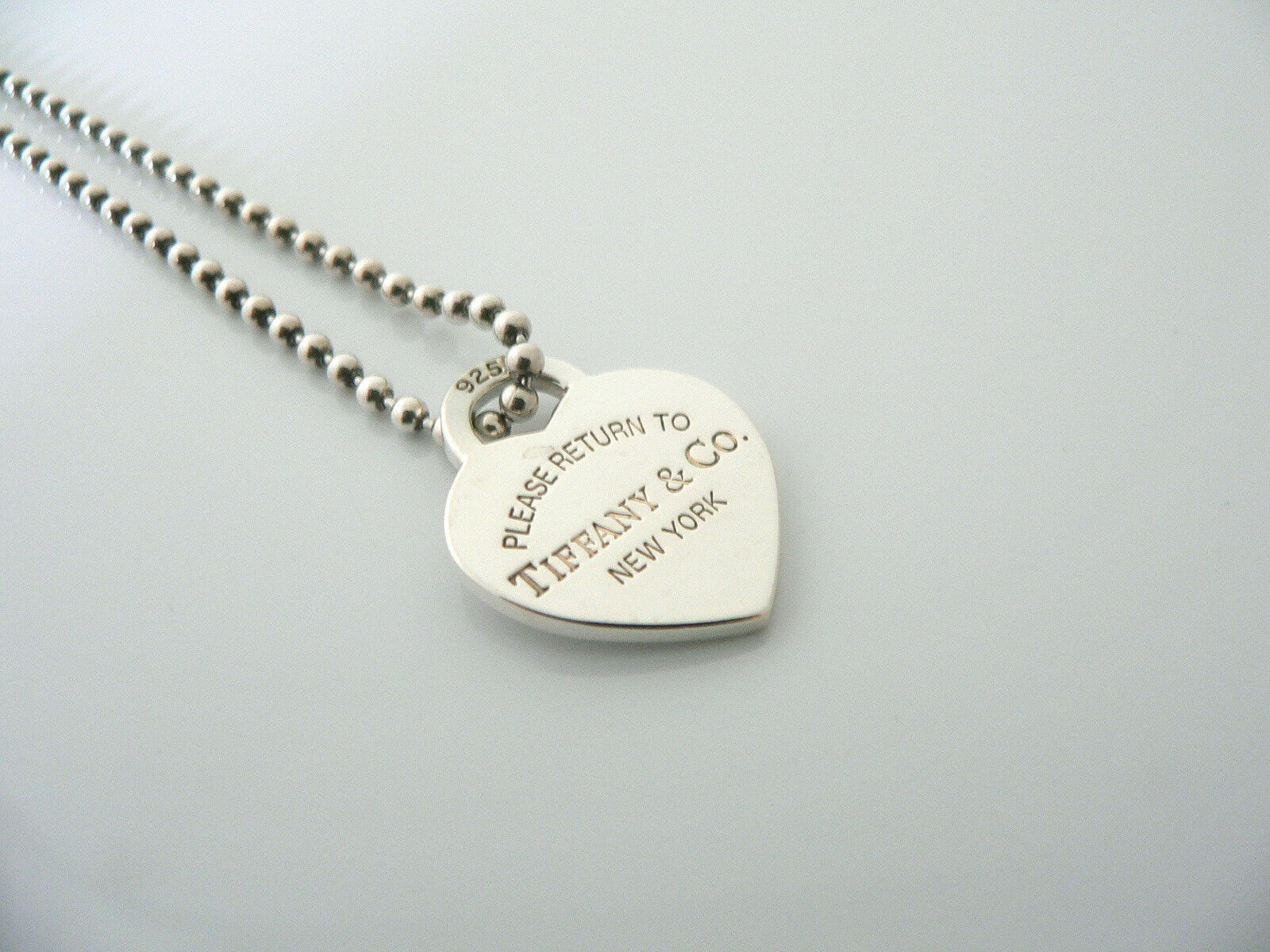 tiffany dog tag heart necklace