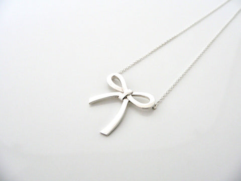 Buy Tiffany Ribbon Bow Necklace White Sterling Silver 24988074 For