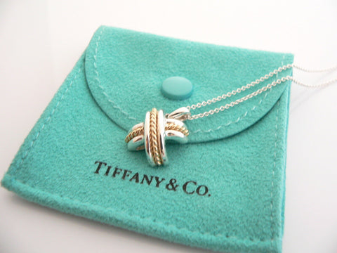 Tiffany & Co 18K Yellow Gold Signature Diamond X Pendant 4 Necklace Or  Bracelet | eBay