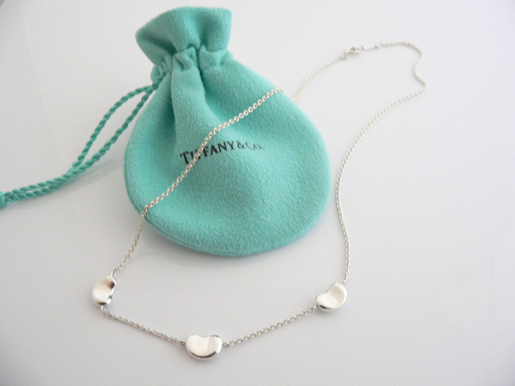 Tiffany & Co Silver Peretti 3 Three Bean Necklace Pendant Chain