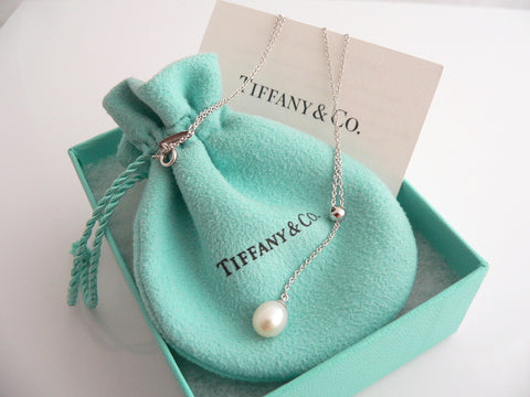 Tiffany & Co 18K Gold Necklace Diamonds Oval Link Paper Clip Dangling  Pendant