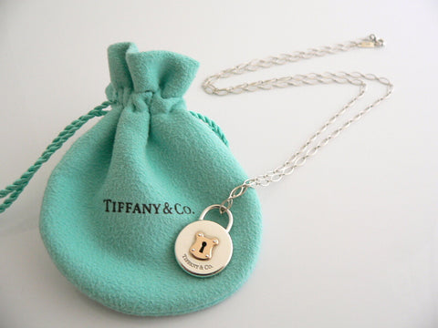 Tiffany & Co 18K Gold Necklace Diamonds Oval Link Paper Clip Dangling  Pendant