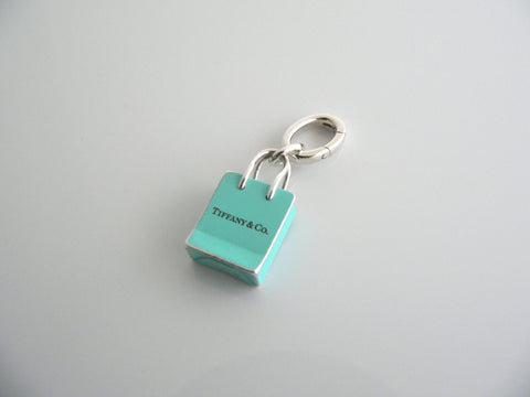 Tiffany & Co.® shopping bag charm in sterling silver with enamel