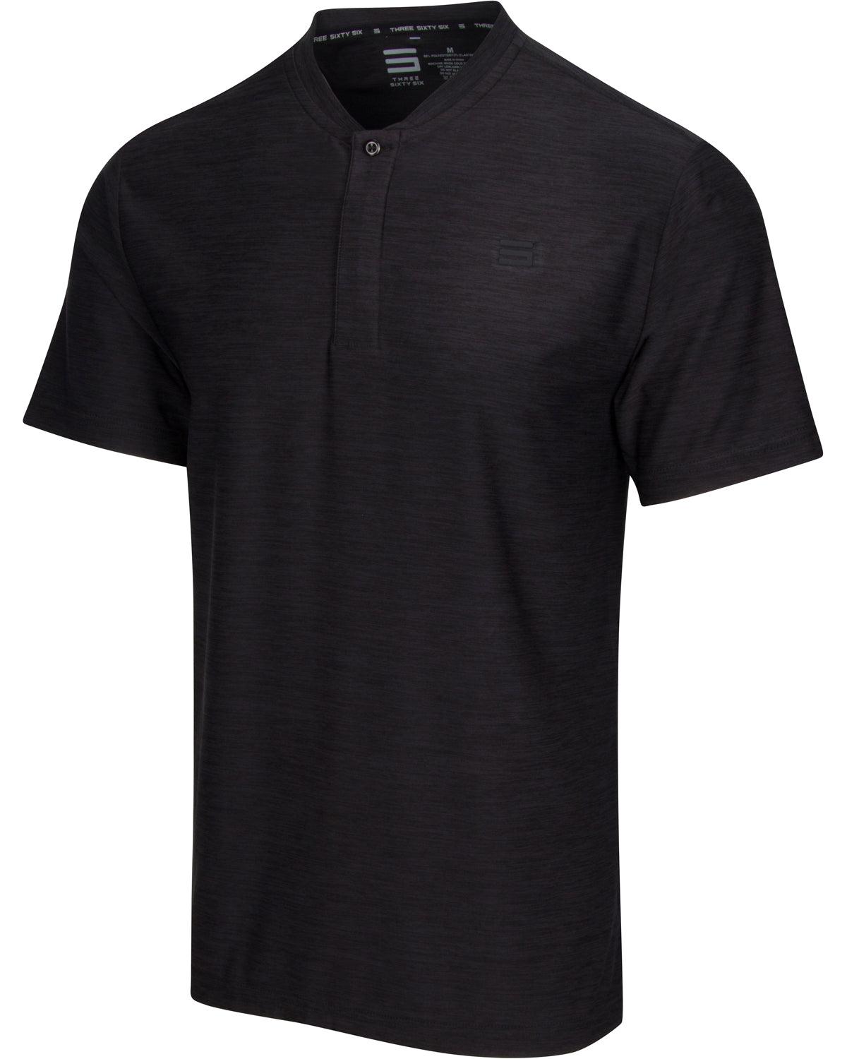 Three Sixty Six Collarless Golf Shirts for Men - Quick Dry Short Sleev
