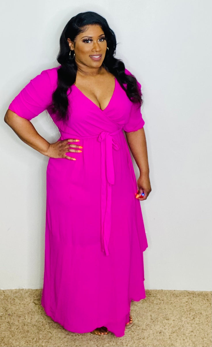 Plus Size Fuchsia Maxi Dress So-SoChic.com – So-So Chic LLC