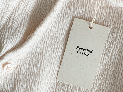 recycled cotton tag on shirt