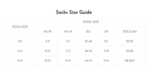 Sock Sizing Guide