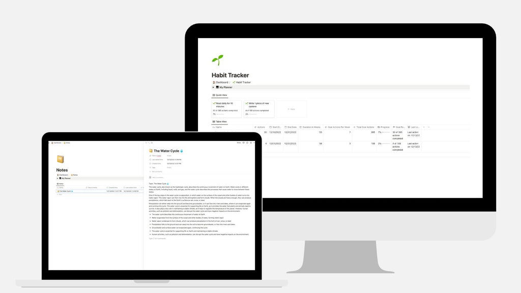 notion habit tracker and goal setting