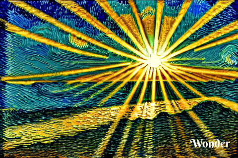 Tres Keikis sun rays painted in Van Gogh style. Skin Health Blog 