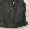 Treasure &amp; Bond Black Zip Up Leather Moto Vest Side Vents Women Size L NEW