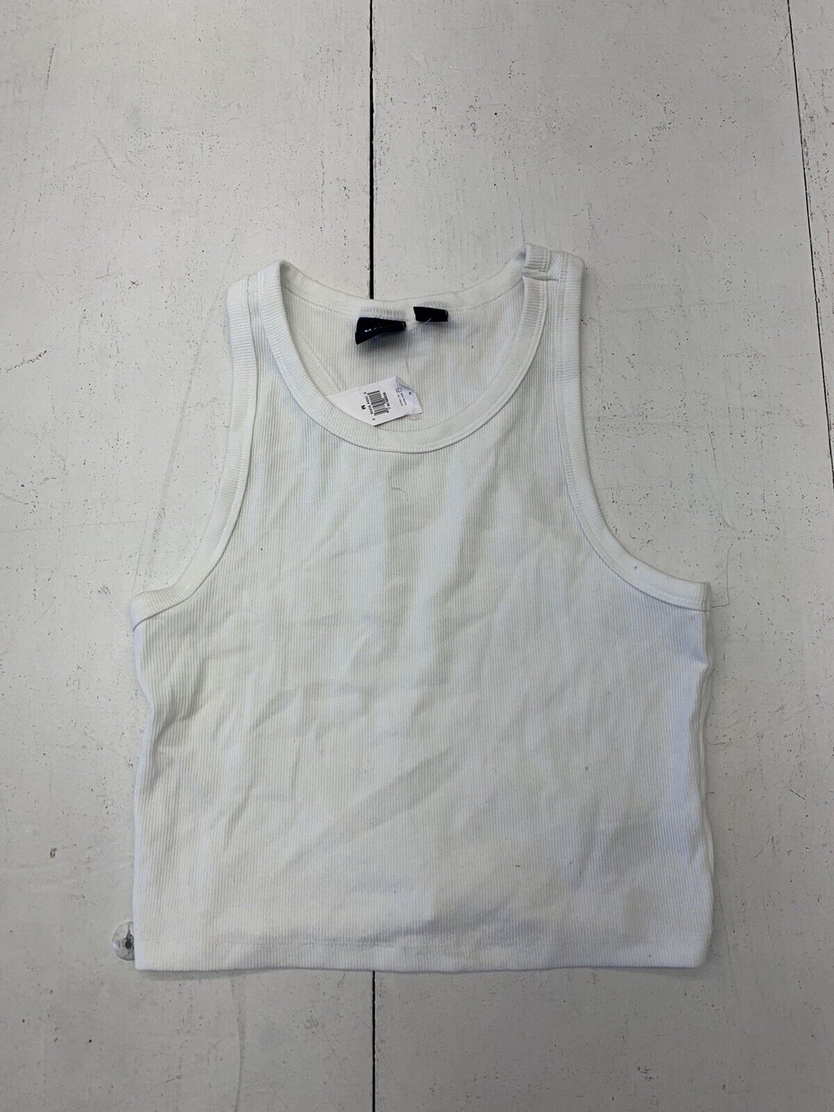 Ribbed Peak Tank - White