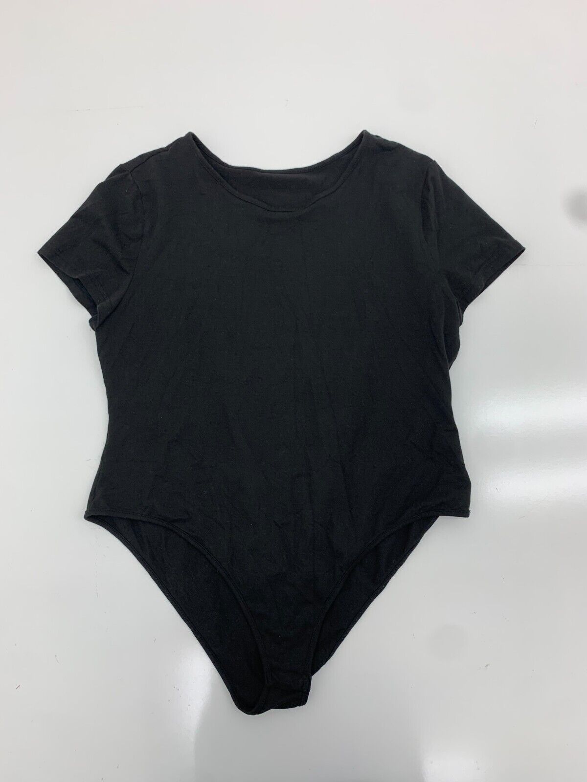 Curves Black Short Sleeve Bodysuit