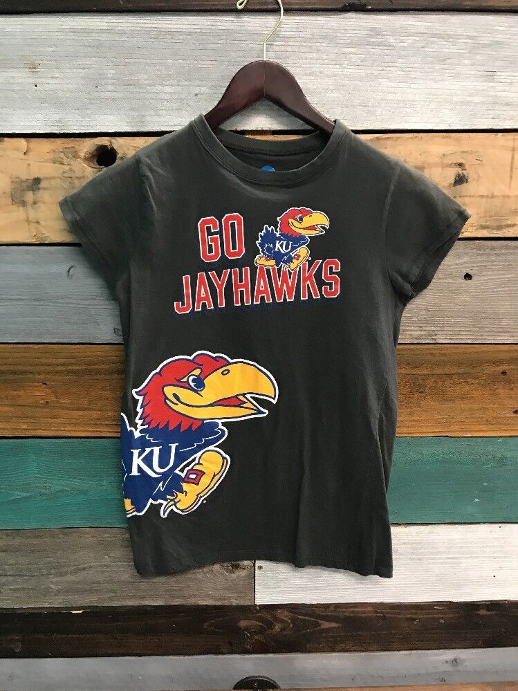 47 Brand Kansas Jayhawks NCAA Blue Short Sleeve T-Shirt Women Size S -  beyond exchange