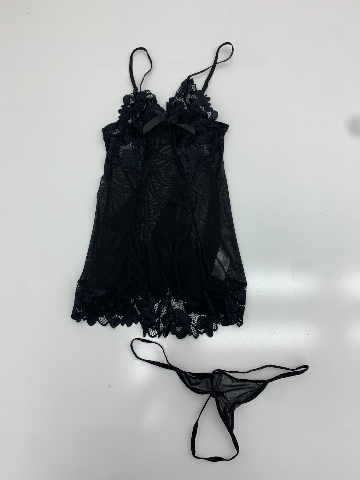 Blush/Black 2-Piece Nightie Lingerie Set