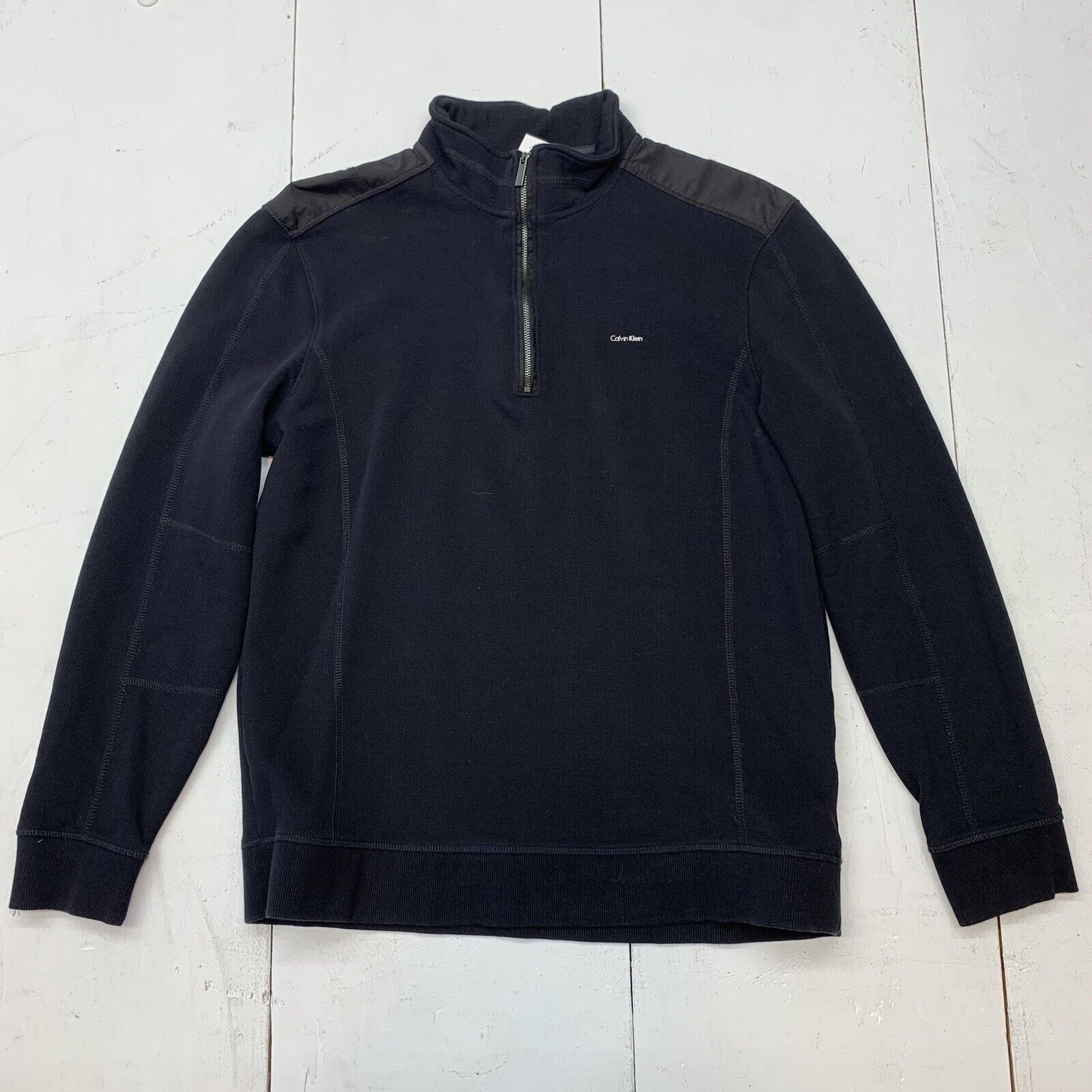 Calvin Klein Mens Grey 1/4 Zip Pullover Sweater Size XL - beyond